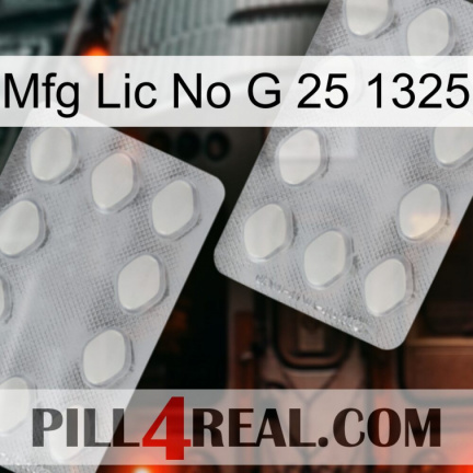 Mfg Lic No G 25 1325 17